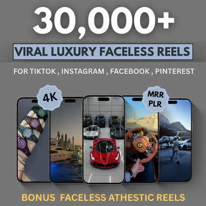 😍💸 30,000+ Viral Ultra Luxury Reels MegaKit 🤑🔥 + PLR + MRR License + 10XBonuses 🚀🚀